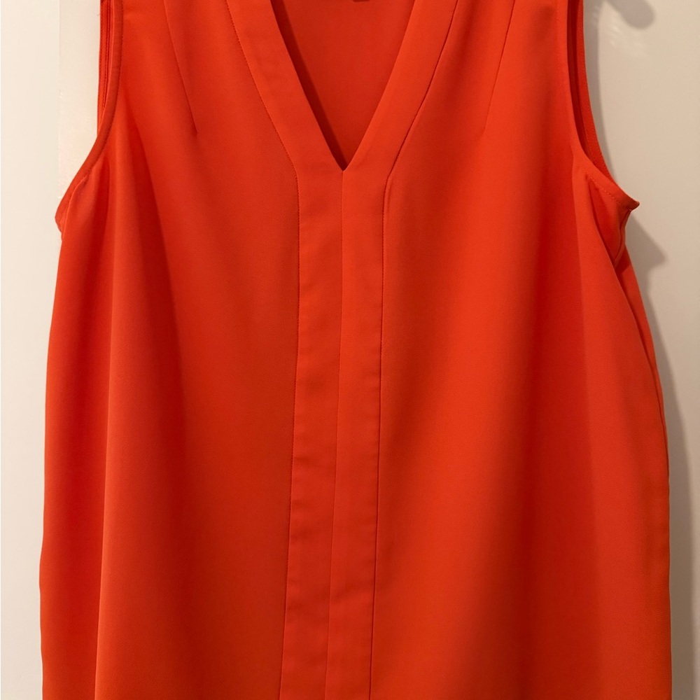 Kasper Sleeveless V-Neck Camisole in Vibrant Orange